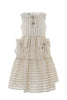 MiMiSol SS25 Striped Seersucker Dress in Beige