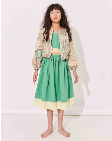 THE MIDDLE DAUGHTER SS25 Souvenir Dress in Lettuce & Pina Colada