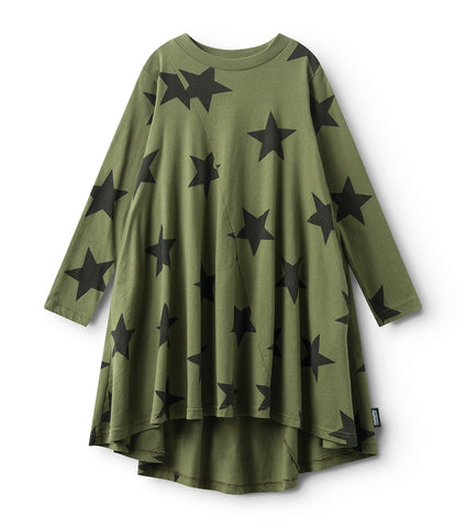 GINGERSNAPS FW24 BABY GIRL ENVELOP NECK DRESS WITH BIRD EMBROIDERY