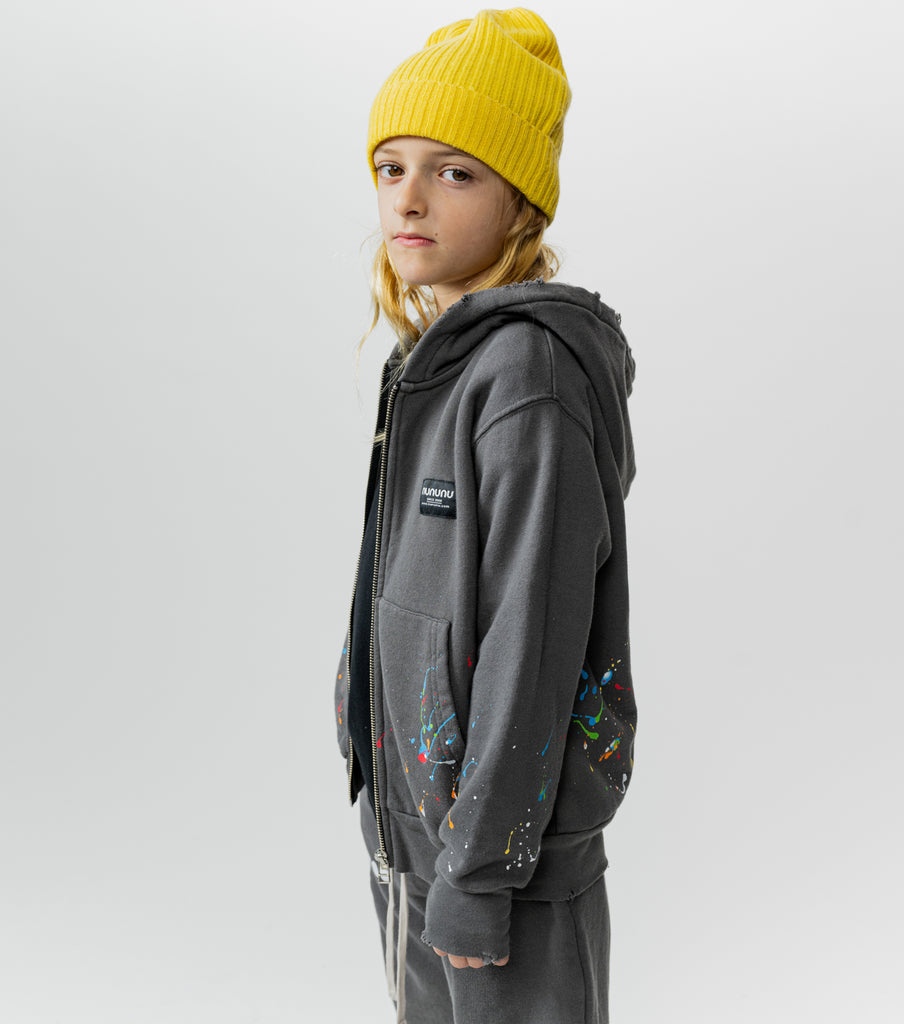 NUNUNU FW24 SPLASH OF COLOR SPLASH OF COLOR ZIP HOODIE