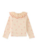 GINGERSNAPS FW24 BABY GIRL  PRINTED RIBBED TOP with Embroidered Scalloped Collar