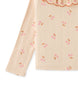 GINGERSNAPS FW24 BABY GIRL  PRINTED RIBBED TOP with Embroidered Scalloped Collar