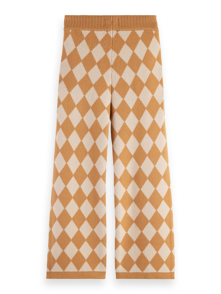 SCOTCH AND SODA FW24 CHECKERBOARD KNITTED Wide Leg Pants