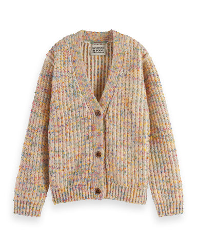 STELLA MCCARTNEY GIRL KNIT FRINGED CARDIGAN WITH POMPOMS