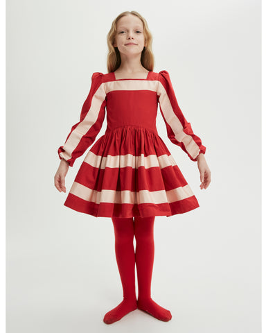 THE MIDDLE DAUGHTER AW24  BALLS IN THE AIR DRESS in GLACE CHERRY & BELLINI