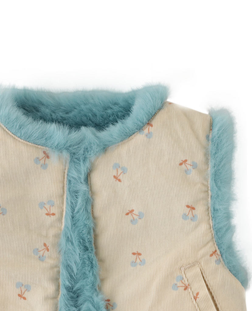 GINGERSNAPS FW24 BABY GIRL REVERSIBLE FAUX FUR GILET