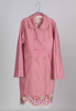 PERO KIDS BARBAPAPA Pink Striped Reversible Silk Wool Coat