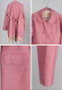 PERO KIDS BARBAPAPA Pink Striped Reversible Silk Wool Coat