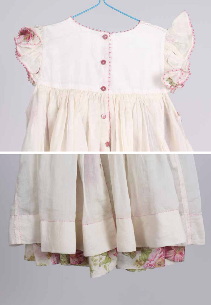 PERO KIDS Silk Applique Hand Embroidered Dress