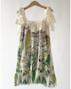 TAGO SS25 Botanical Painted Ruffles Silk Blend Dress