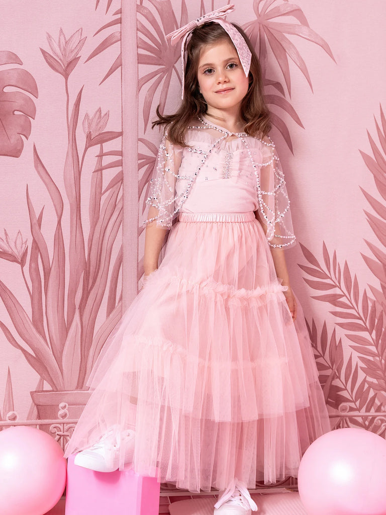 TUTU DU MONDE Spring 2025 A FLOWERS PATH CAPE in Heavenly Pink