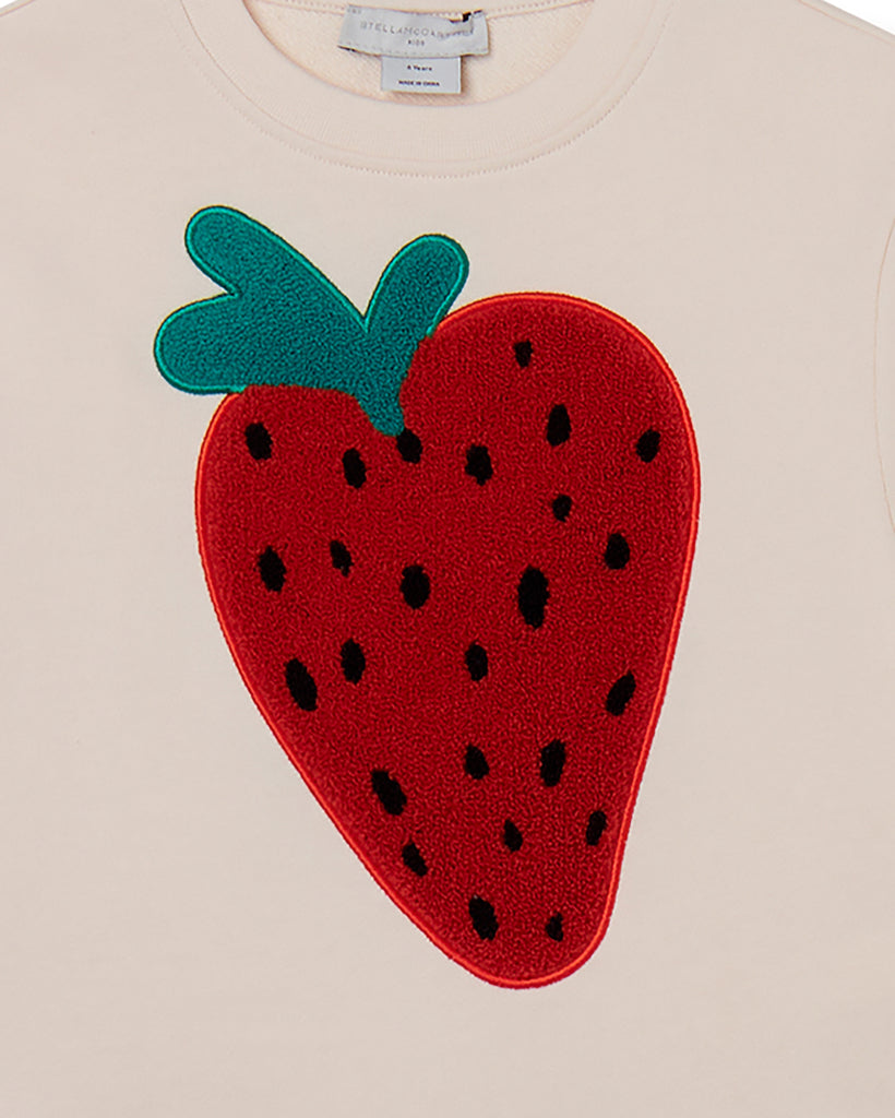 STELLA MCCARTNEY GIRL SWEATSHIRT WITH STRAWBERRY EMBROIDERY