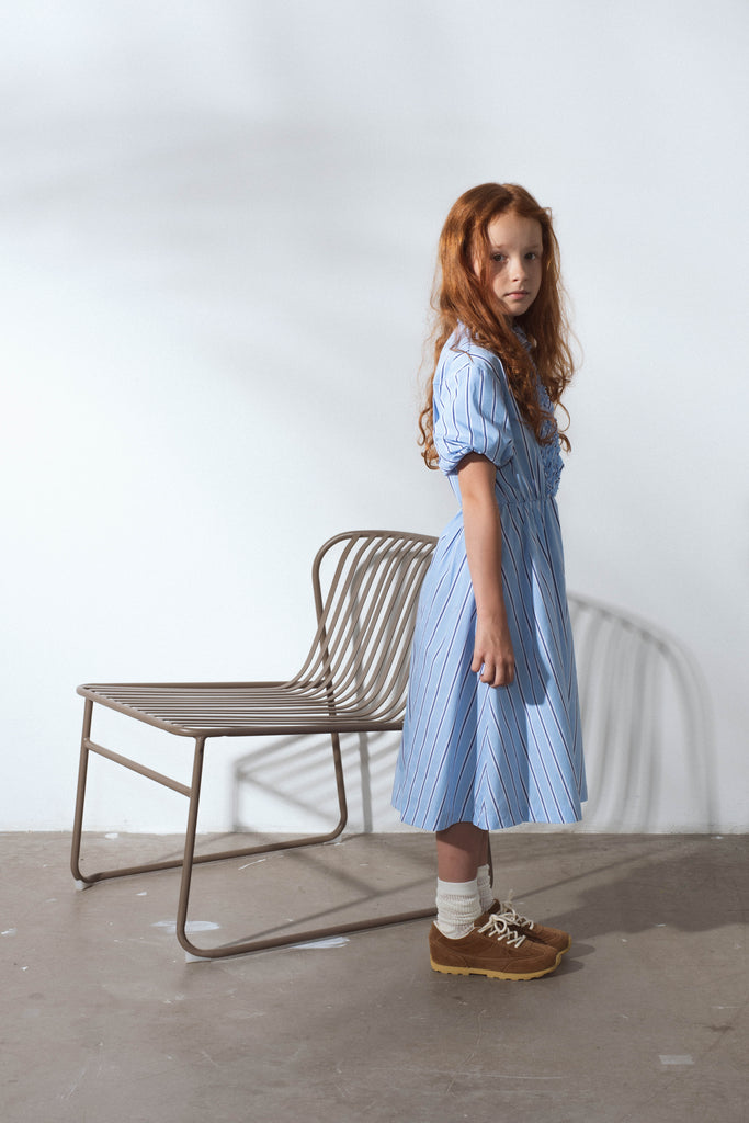 UNLABEL SS25 Arch Dress in Sky Blue Stripes