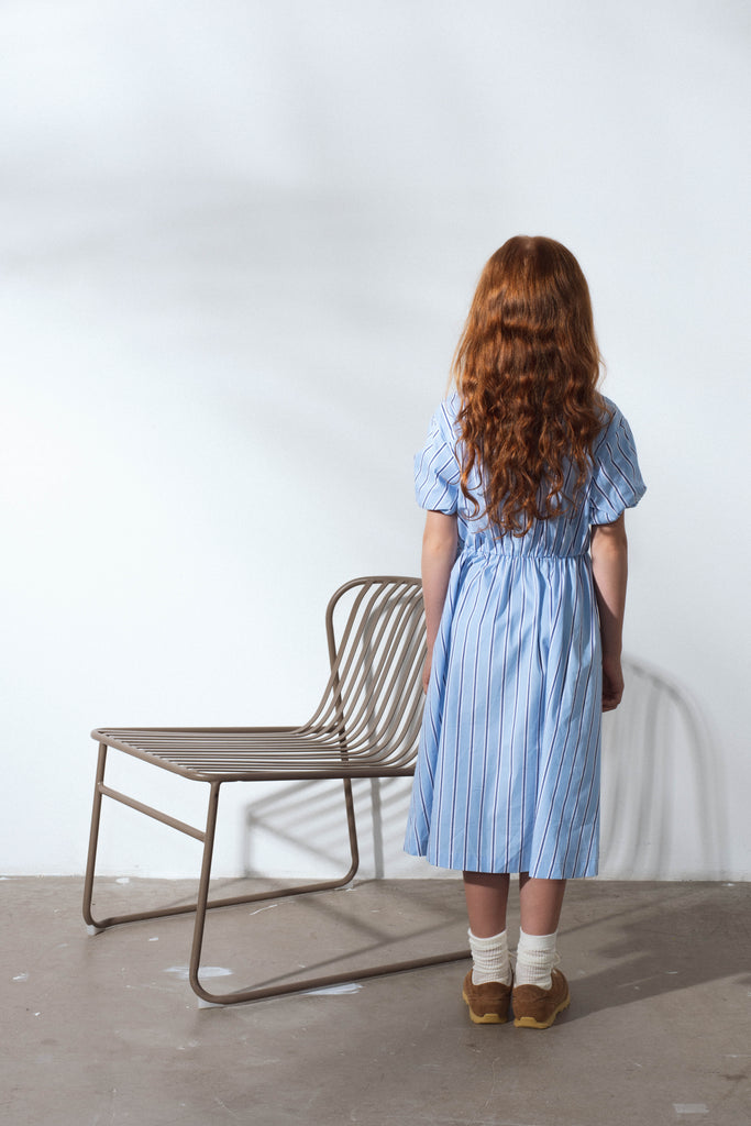 UNLABEL SS25 Arch Dress in Sky Blue Stripes