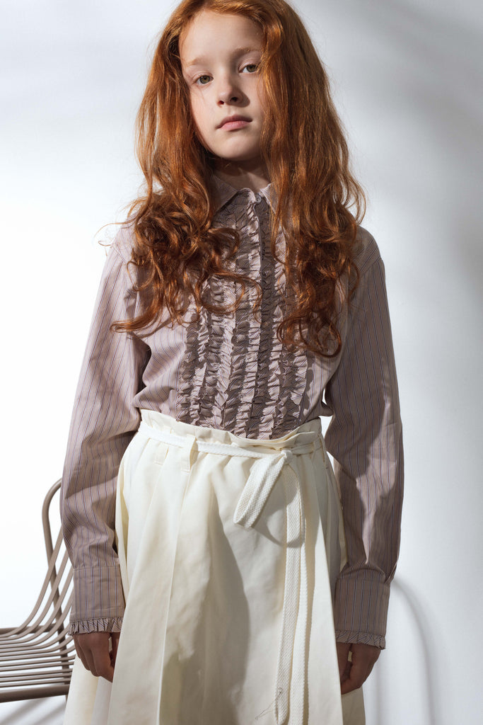 UNLABEL SS25 Scope Pleated Skirt in Cream