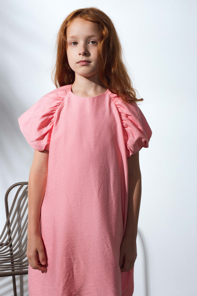 UNLABEL SS25 Cloud Dress in Peach