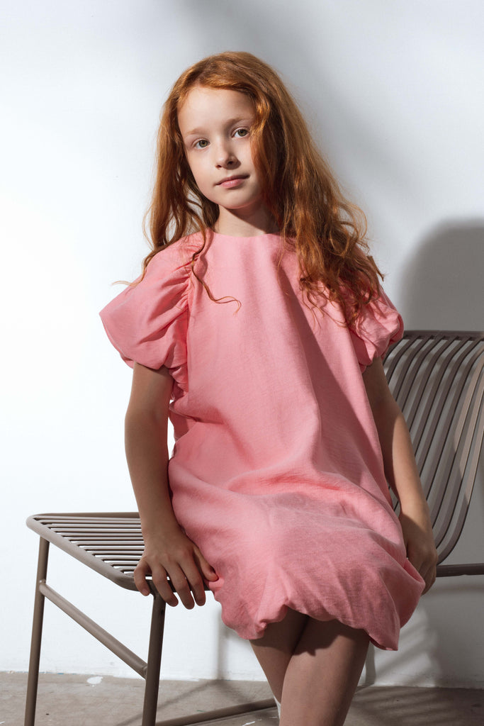 UNLABEL SS25 Cloud Dress in Peach