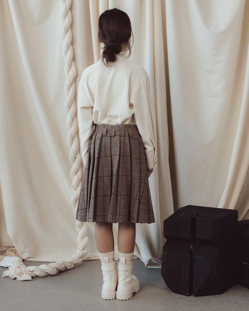 UNLABEL FW24 Ailbhe Pleated Check Skirt