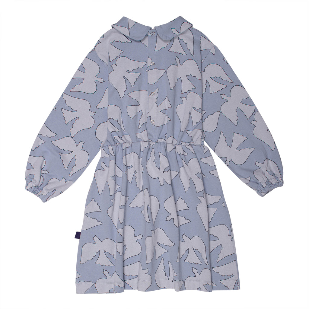 WYNKEN FW24 CLOUD DRESS in Grey Birds