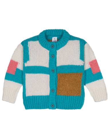 PAADE MODE "MIMI'S BACKYARD SOCIETY" Knit Cotton Cardigan Daisy Blue