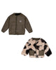 WYNKEN FW24  REVERSIBLE UTILITY JACKET in Khaki and Fluffy Clouds