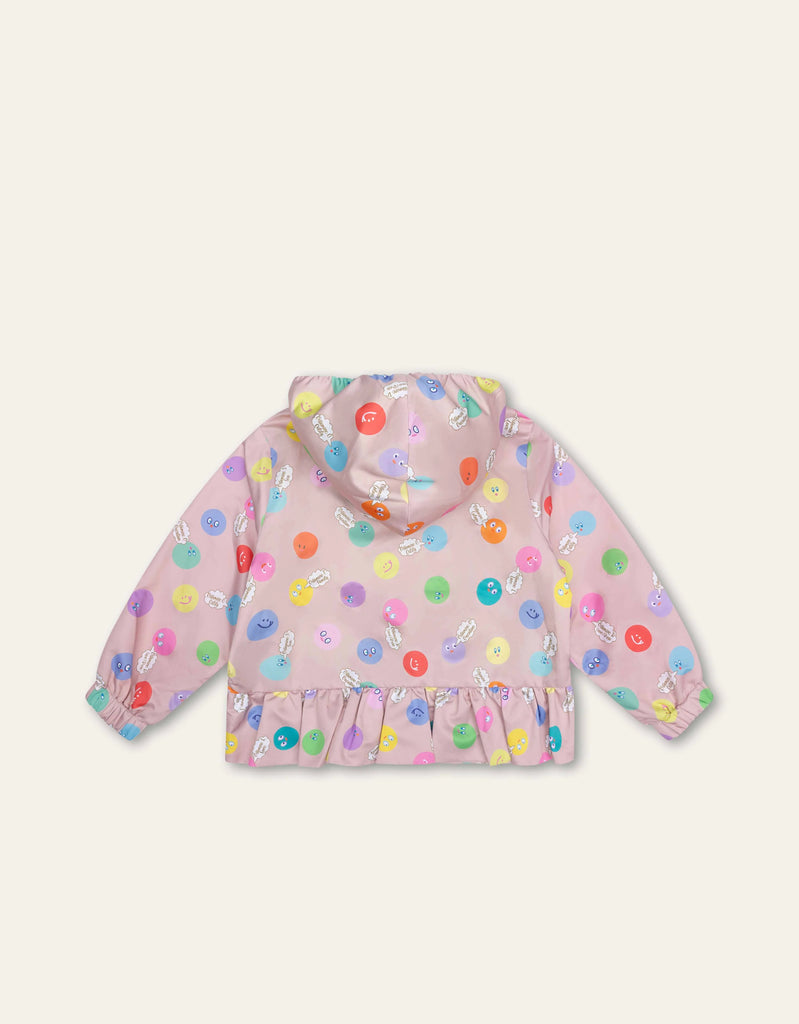 OILILY Spring Summer 2025 CRYSTAL HOODED WINDBREAKER  JACKET WITH VITAMIN DOT PRINT