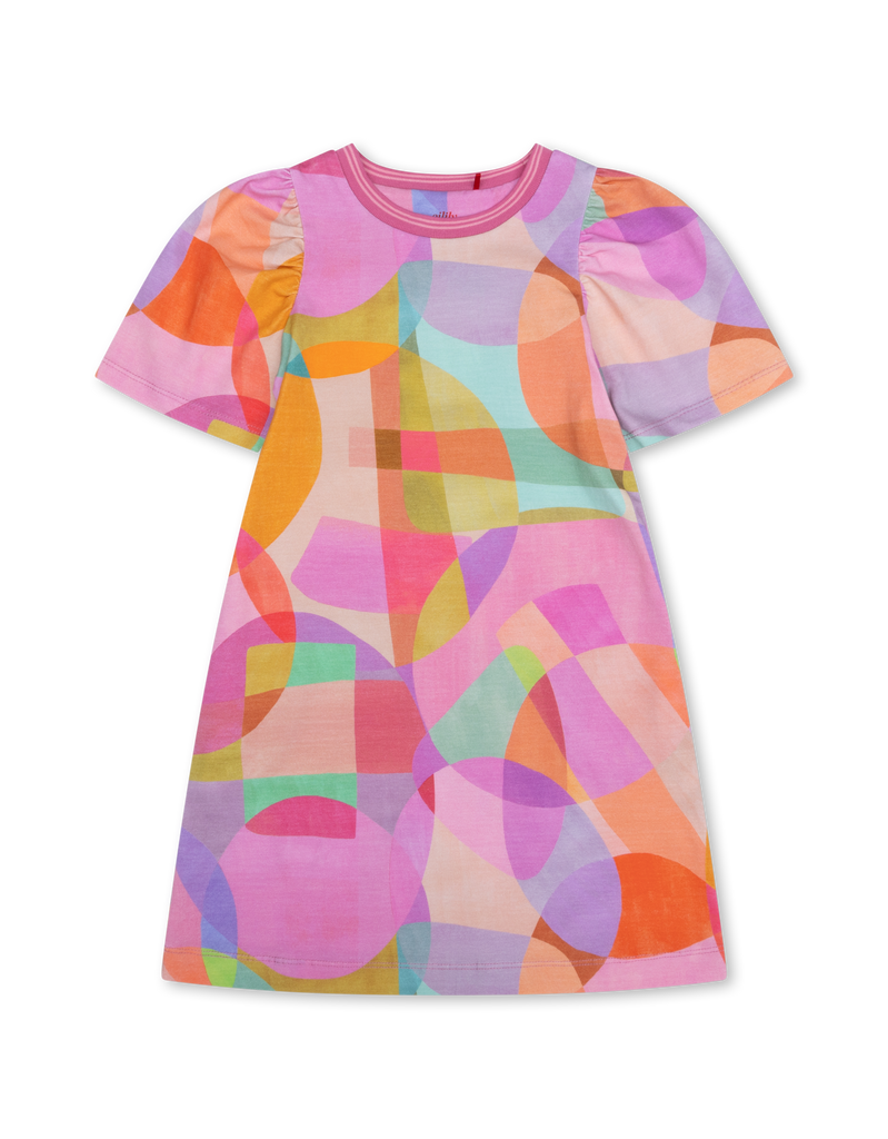 OILILY Spring Summer 2025 DUCKY T-SHIRT DRESS in ABSTRACT CIRCLES