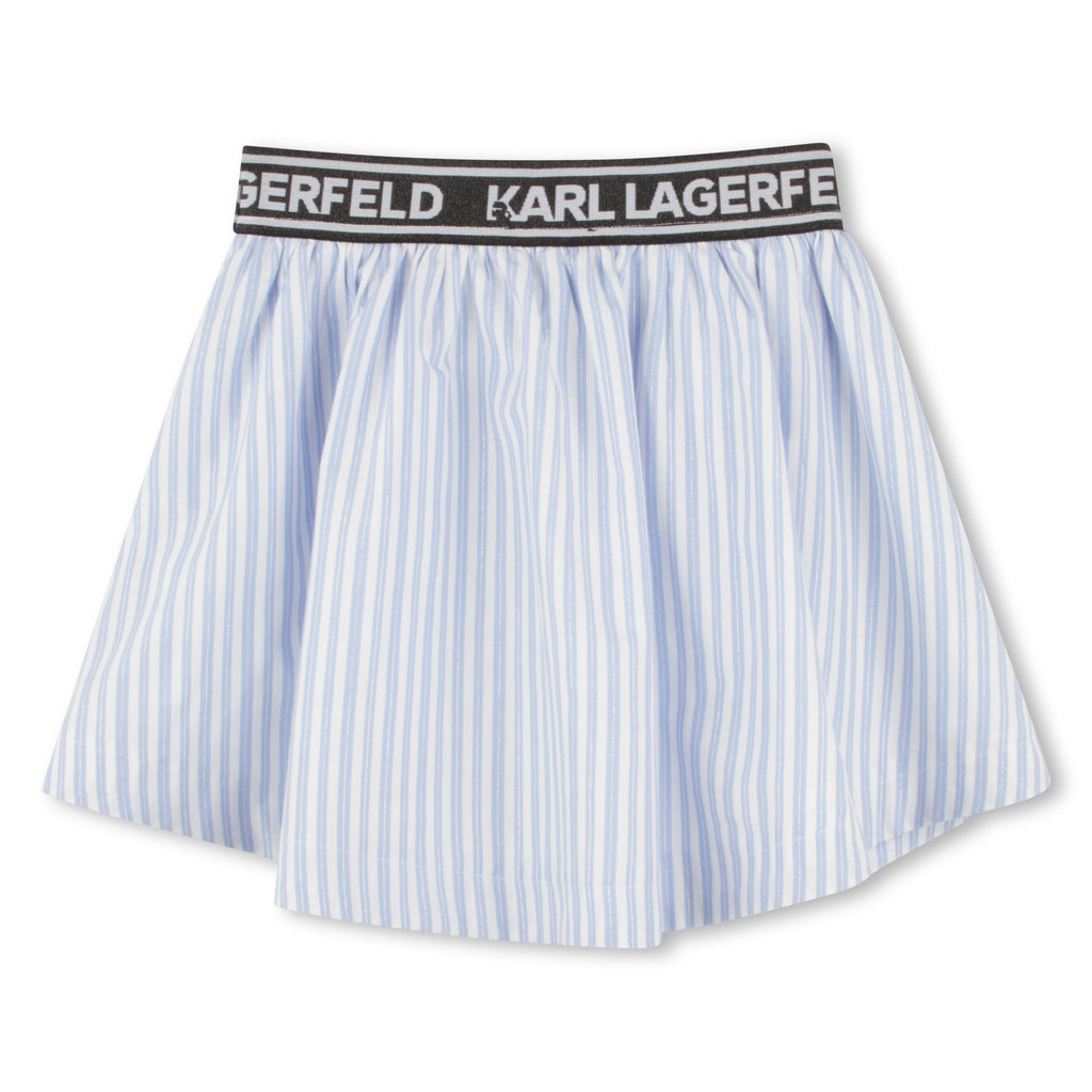 KARL LAGERFELD SS25 Cotton Striped Skirt in Blue