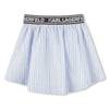 KARL LAGERFELD SS25 Cotton Striped Skirt in Blue