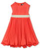 KARL LAGERFELD SS25 Ceremony Pleated Dress in Orange