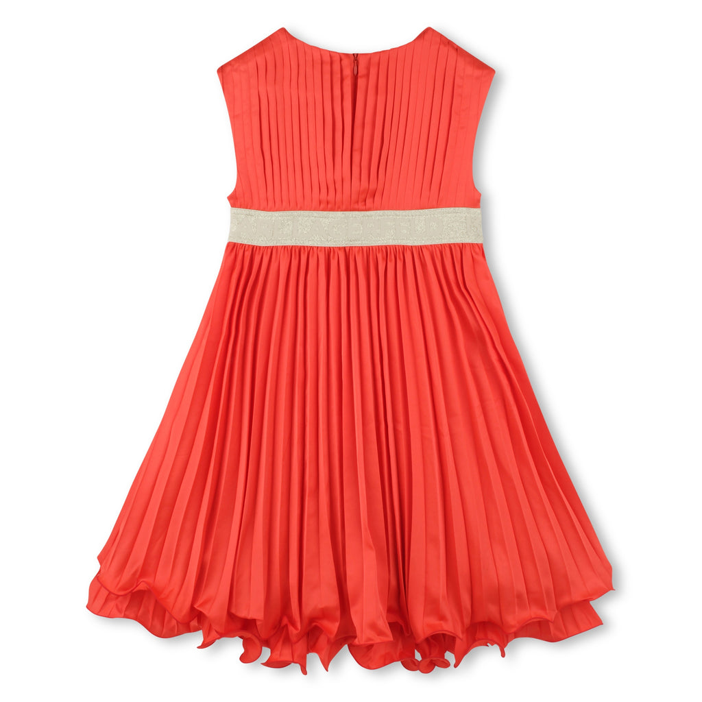 KARL LAGERFELD SS25 Ceremony Pleated Dress in Orange