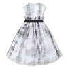 KARL LAGERFELD SS25 Ceremony Long Mesh Dress in Black and White