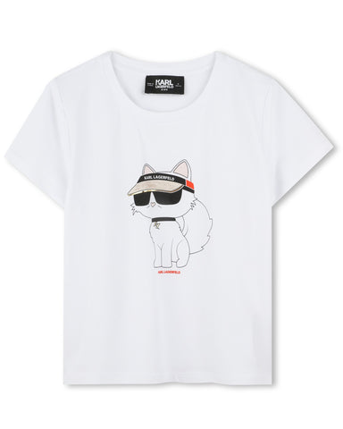 KARL LAGERFELD SS24 Short Sleeve Ringer T-shirt with Choupette