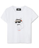 KARL LAGERFELD SS25 Short Sleeve Chaupette T-shirt in White