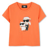 KARL LAGERFELD SS25 Short Sleeve Karl and Chaupette T-shirt in Poppy