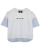 KARL LAGERFELD SS25 Cotton Striped Bi-Color Top in Blue