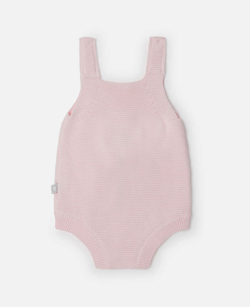 STELLA MCCARTNEY BABY GIRL KNIT BODYSUIT PUFFEL  WITH FLOWER CROCHET PATCH