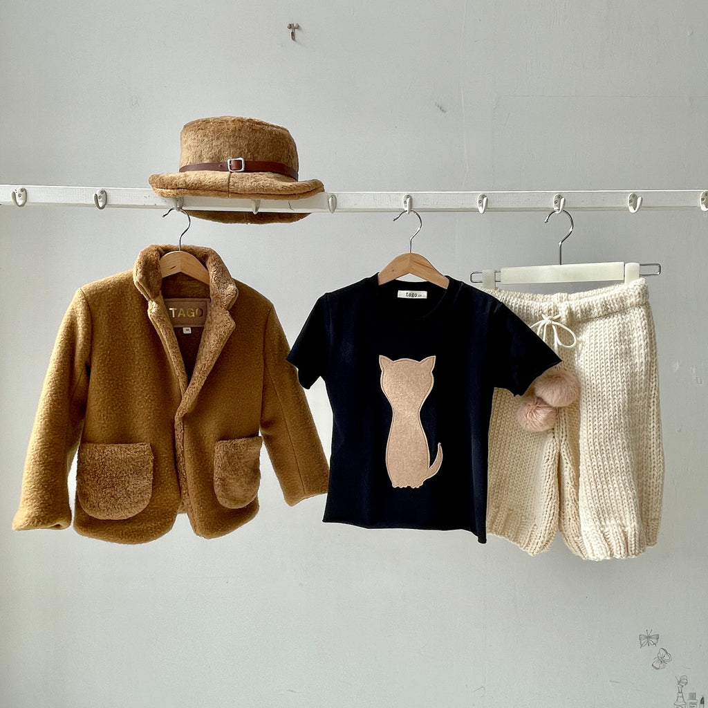 TAGO AW2024 Fluffy Blazer Jacket in Camel