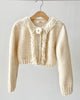 TAGO AW2024 Hand Knit Short Cardigan with Flower and Fringe