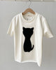 TAGO AW2024 T-shirt with Hand Felted Cat Detail in Ecru