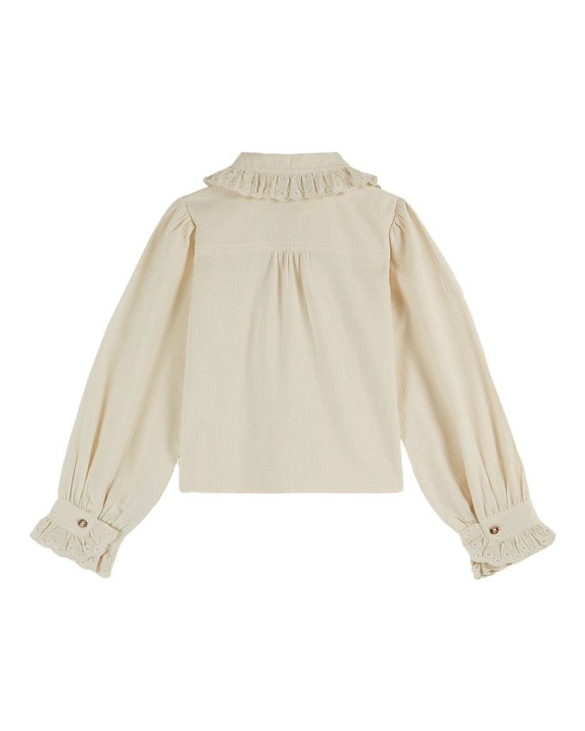 EMILE ET IDA AW24 Embroidered Ruffled Blouse Top