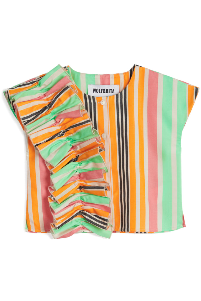 WOLF AND RITA  'A Thousand Rainbows'  VANDA RAINBOW Ruffle Top