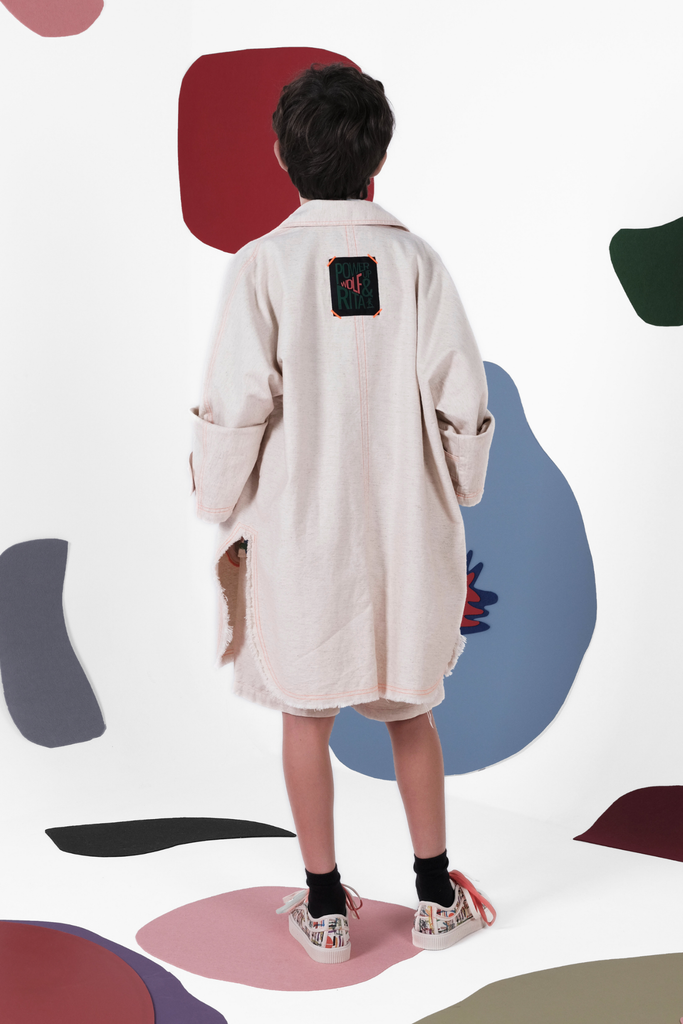 WOLF AND RITA  'A Thousand Rainbows'  BENTO SAND Oversized Coat Jacket