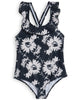 WOLF AND RITA  'A Thousand Rainbows'  VERA BOTANICAL BLACK One Piece Swimsuit