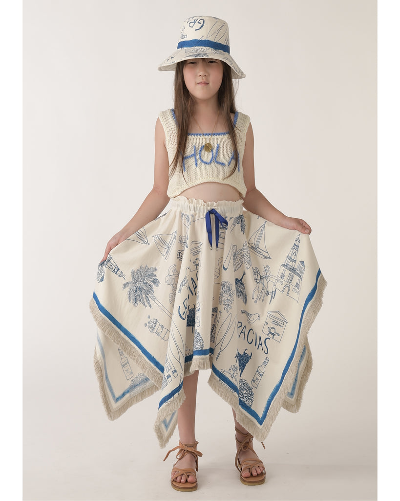 TAGO SS25 Handkerchief Skirt with Fringe