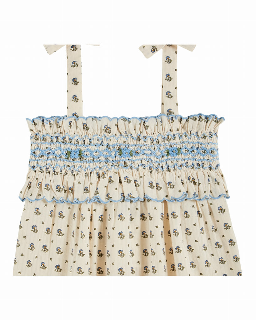 EMILE ET IDA SS25 IRIS SCALLOPED SMOCKED STRAPLESS TOP