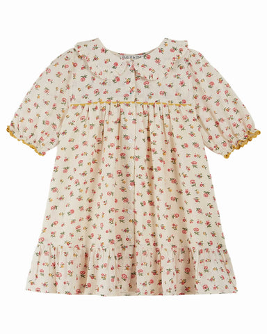 EMILE ET IDA SS25 PINK SPRING SMOCKED JUMPSUIT OVERALLS