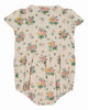 EMILE ET IDA SS25 BEBE COMBI SMOCKED PUFFEL with Rose Print