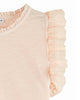 EMILE ET IDA SS25 PASTEL PINK ORGANIC COTTON T-SHIRT WITH ENGLISH EMBROIDERY