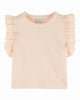 EMILE ET IDA SS25 PASTEL PINK ORGANIC COTTON T-SHIRT WITH ENGLISH EMBROIDERY